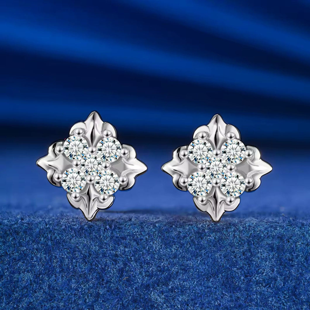 Aretes Moissanitas-Plata Ley 925