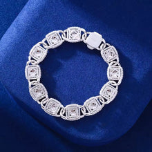 Cargar imagen en el visor de la galería, Pulsera Cubana Infinitos Plata Ley 925-Moissanitas
