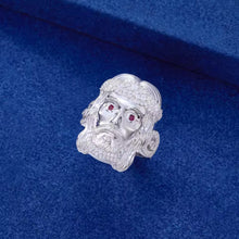 Cargar imagen en el visor de la galería, Anillo Rostro De Cristo Plata Ley 925-Moissanitas
