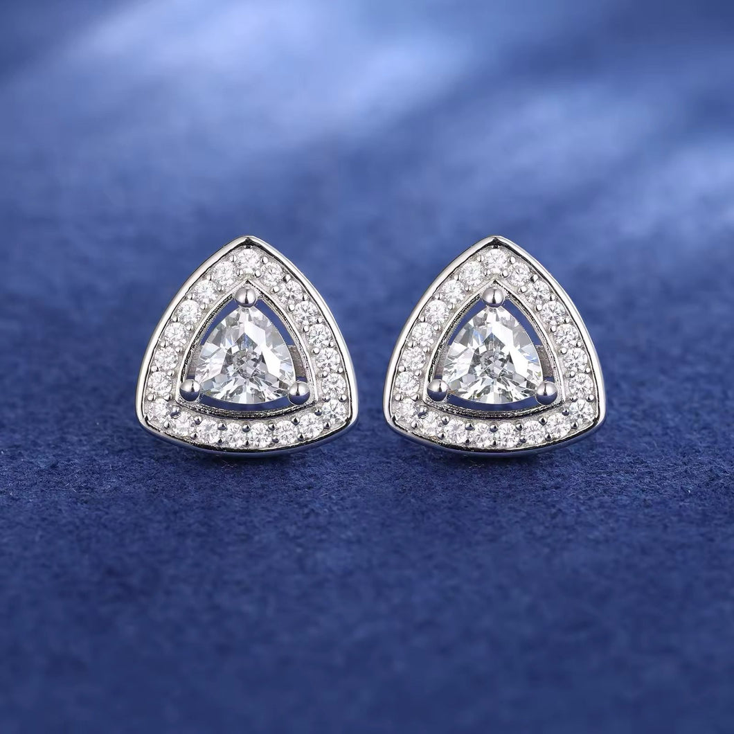 Aretes Moissanitas-Plata Ley 925