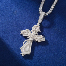 Cargar imagen en el visor de la galería, Dije Cruz Moissanitas-Plata Ley 925
