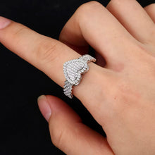 Cargar imagen en el visor de la galería, Anillo Corazón Moissanitas-Plata Ley 925

