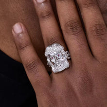 Cargar imagen en el visor de la galería, Anillo Rostro De Cristo Plata Ley 925-Moissanitas
