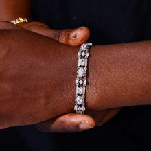 Cargar imagen en el visor de la galería, Pulsera Enlazada Flores Plata Ley 925-Moissanitas
