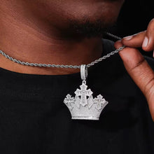 Cargar imagen en el visor de la galería, Dije Corona Cruces Plata Ley 925-Moissanitas

