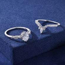 Cargar imagen en el visor de la galería, Anillos Solitarios x2 Plata Ley 925-Moissanitas
