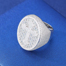 Cargar imagen en el visor de la galería, Anillo Cruz Plata Ley 925-Moissanitas
