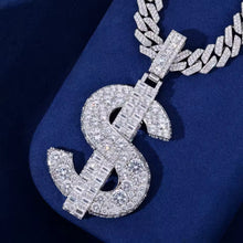 Cargar imagen en el visor de la galería, Dije Símbolo De Dinero Plata Ley 925-Moissanitas
