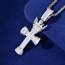 Cargar imagen en el visor de la galería, Dije Cruz Plata Ley 925-Moissanitas
