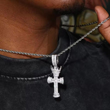 Cargar imagen en el visor de la galería, Dije Cruz Plata Ley 925-Moissanitas
