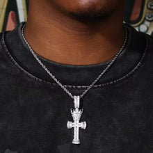 Cargar imagen en el visor de la galería, Dije Cruz Plata Ley 925-Moissanitas
