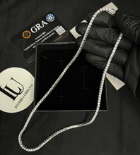 Cargar imagen en el visor de la galería, Cadena Tennis 45cm x 3mm Moissanitas-Plata Ley 925
