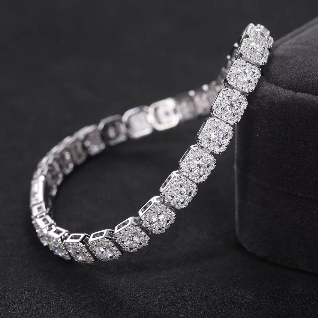 Pulsera Tennis 6mm Moissanitas-Plata Ley 925