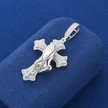 Cargar imagen en el visor de la galería, Dije Cruz Plata Ley 925-Moissanitas
