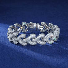Cargar imagen en el visor de la galería, Pulsera Cubana Plata Ley 925-Moissanitas
