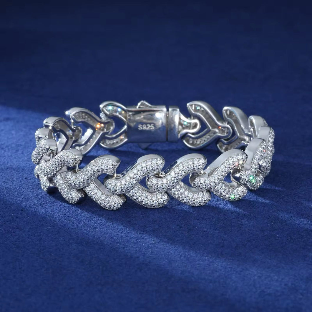 Pulsera Cubana Plata Ley 925-Moissanitas