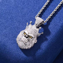 Cargar imagen en el visor de la galería, Dije Rey Gorila Plata Ley 925-Moissanitas
