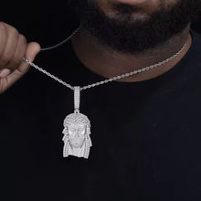 Cargar imagen en el visor de la galería, Dije Rostro Cristo Plata Ley 925-Moissanitas
