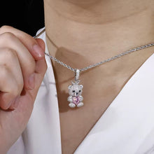 Cargar imagen en el visor de la galería, Dije Oso Plata Ley 925-Moissanitas
