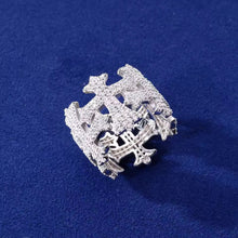 Cargar imagen en el visor de la galería, Anillo Cruces Plata Ley 925-Moissanitas
