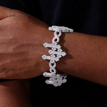 Cargar imagen en el visor de la galería, Pulsera Cubana Cruces Plata Ley 925-Moissanitas
