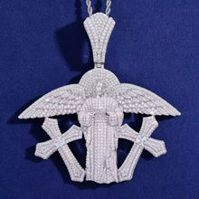 Cargar imagen en el visor de la galería, Dije Cristo Alas Cruces Plata Ley 925-Moissanitas
