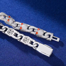 Cargar imagen en el visor de la galería, Pulsera Cubana Calaveras Plata Ley 925-Moissanitas
