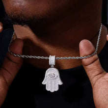 Cargar imagen en el visor de la galería, Dije Mano de Fátima Plata Ley 925-Moissanitas
