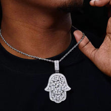Cargar imagen en el visor de la galería, Dije Mano de Fátima Plata Ley 925-Moissanitas
