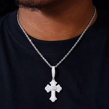 Cargar imagen en el visor de la galería, Dije Cruz Ojo Plata Ley 925-Moissanitas

