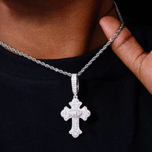 Cargar imagen en el visor de la galería, Dije Cruz Ojo Plata Ley 925-Moissanitas
