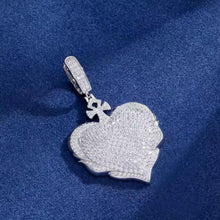 Cargar imagen en el visor de la galería, Dije Corazón Plata Ley 925-Moissanitas
