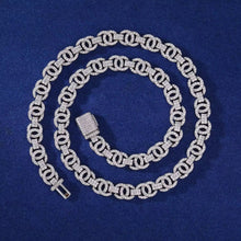 Cargar imagen en el visor de la galería, Cadena Cubana Moissanitas-Plata Ley 925 45cm x 10mm

