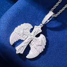 Cargar imagen en el visor de la galería, Dije Cruz Alas Plata Ley 925-Moissanitas
