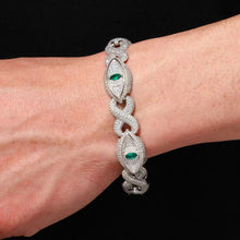 Cargar imagen en el visor de la galería, Pulsera Ojo Moissanitas-Plata Ley 925
