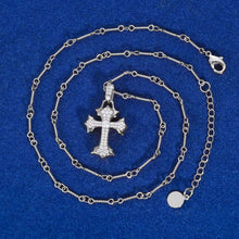Cargar imagen en el visor de la galería, Dije Cruz Moissanitas-Plata Ley 925
