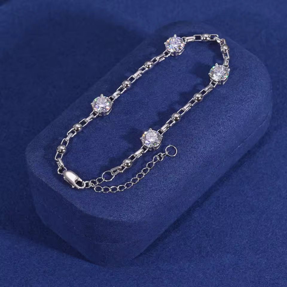 Pulsera Sencilla Plata Ley 925-Moissanitas