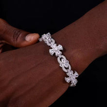 Cargar imagen en el visor de la galería, Pulsera Cubana Cruces-Infinitos Plata Ley 925-Moissanitas
