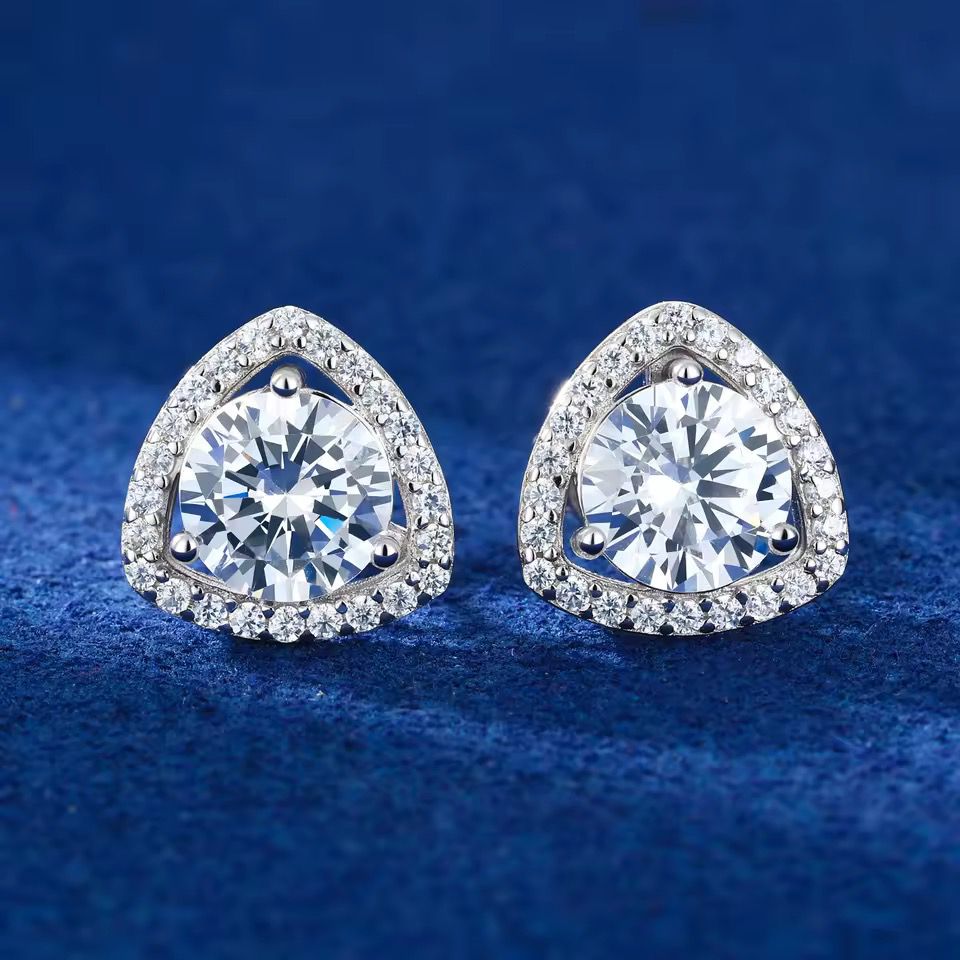 Aretes Plata Ley 925-Moissanitas