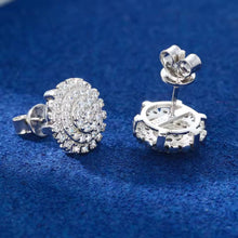 Cargar imagen en el visor de la galería, Aretes Girasol Plata Ley 925-Moissanitas
