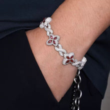Cargar imagen en el visor de la galería, Pulsera Cubana Infinitos Plata Ley 925-Moissanitas
