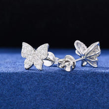 Cargar imagen en el visor de la galería, Aretes Mariposa Moissanitas-Plata ley 925
