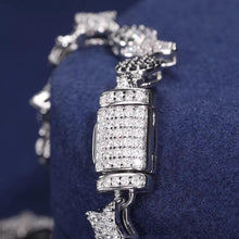 Cargar imagen en el visor de la galería, Pulsera Luna-Estrella Moissanitas-Plata Ley 925
