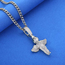 Cargar imagen en el visor de la galería, Dije Ángel Plata Ley 925-Moissanitas
