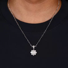 Cargar imagen en el visor de la galería, Cadena Sencilla + Dije Rosa Plata Ley 925-Moissanitas
