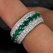 Cargar imagen en el visor de la galería, Anillo Anuel Moissanitas-Plata Ley 925
