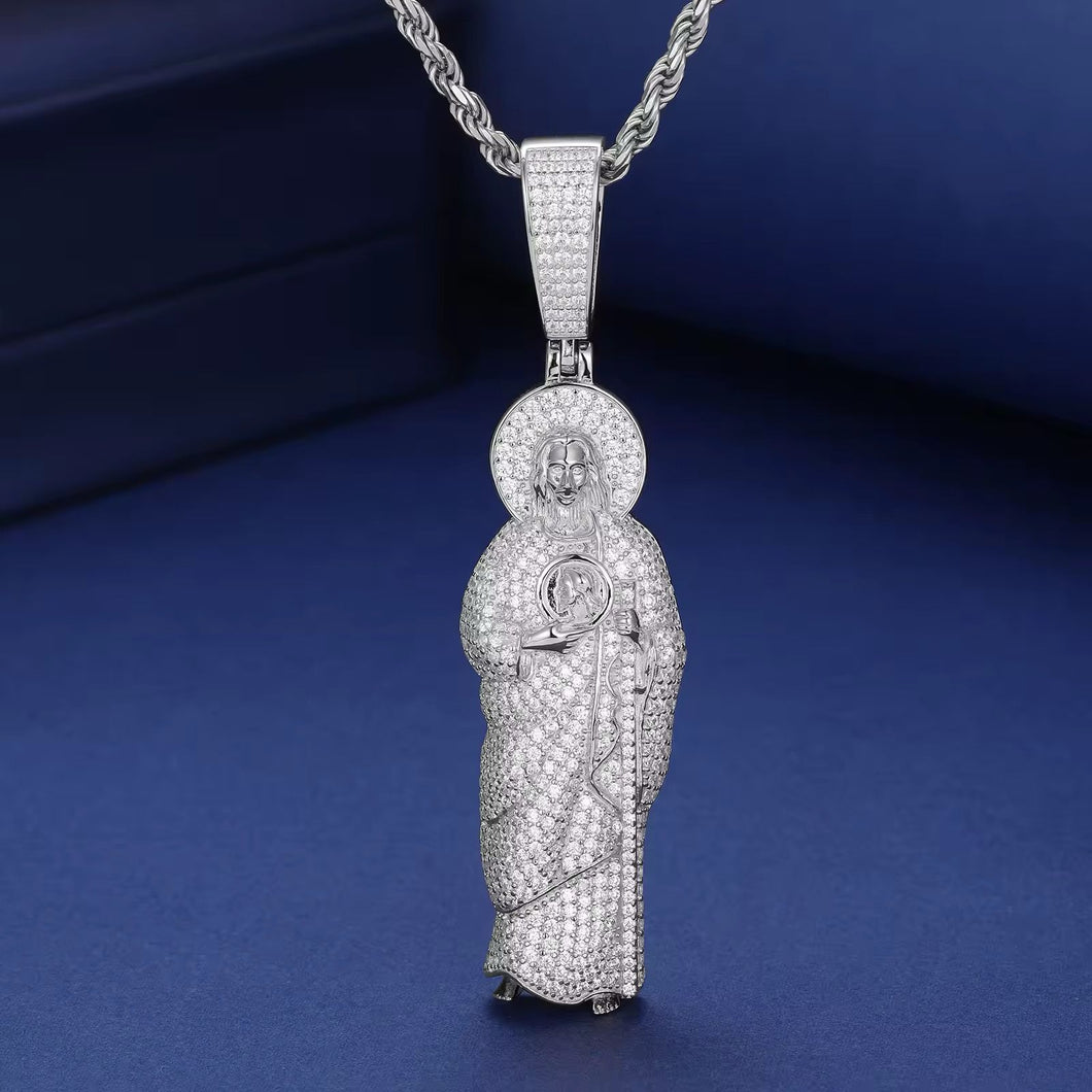 Dije San Judas Tadeo Moissanitas-Plata Ley 925