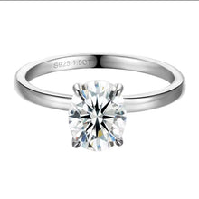 Cargar imagen en el visor de la galería, Anillo Solitario Dama Moissanitas-Plata Ley 925
