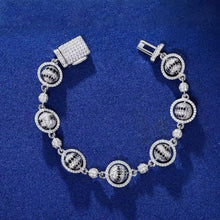 Cargar imagen en el visor de la galería, Pulsera Cubana Esferas Plata Ley 925-Moissanitas
