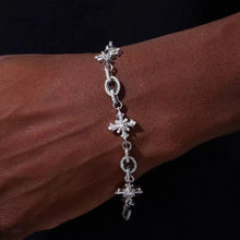 Cargar imagen en el visor de la galería, Pulsera Cruz Lazo Plata Ley 925-Moissanitas
